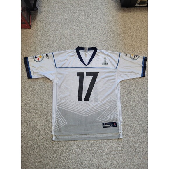 REEBOK MEN'S PITTSBURGH STEELERS #17 Mike Wallace SUPER BOWL XLV NFL Jersey XL - Picture 1 of 5